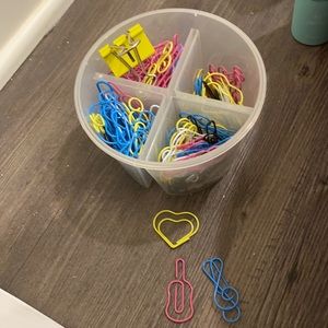 Colorful treble clef paper clips